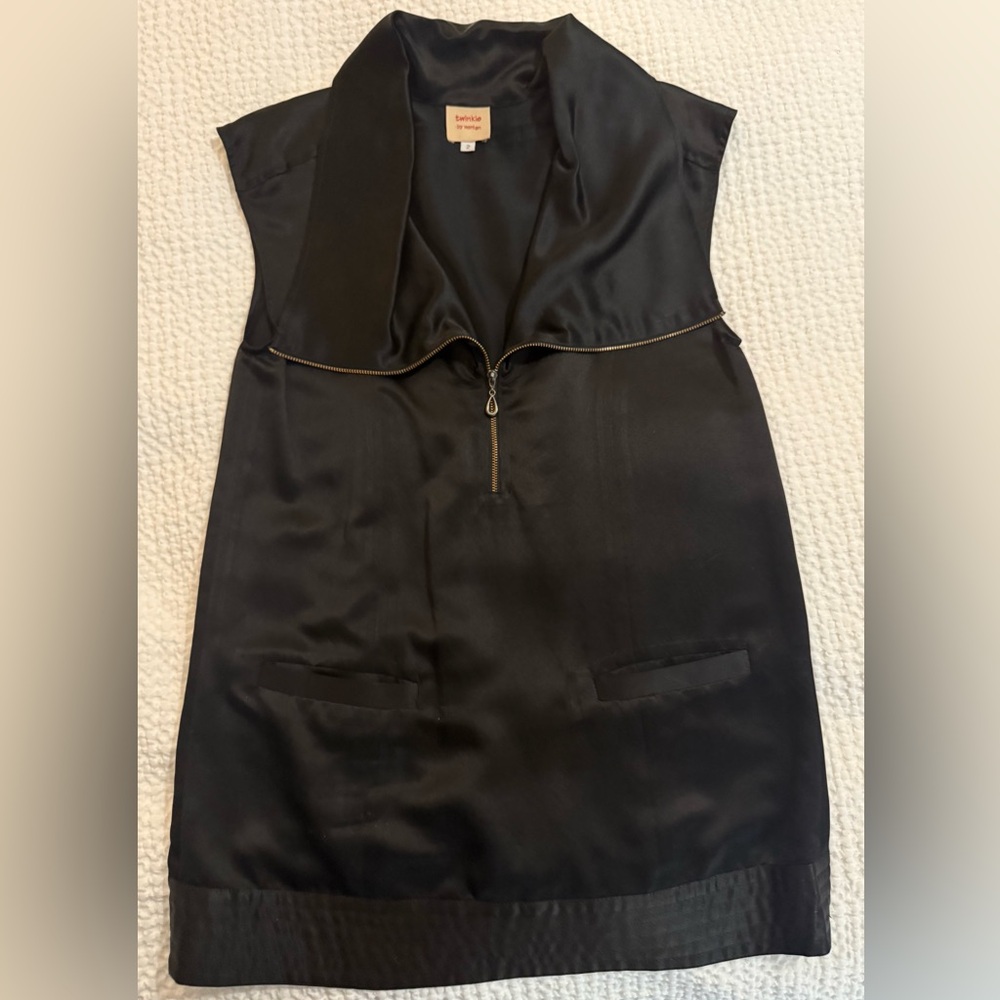 Twinkle by Wenlan Black Satin Tunic